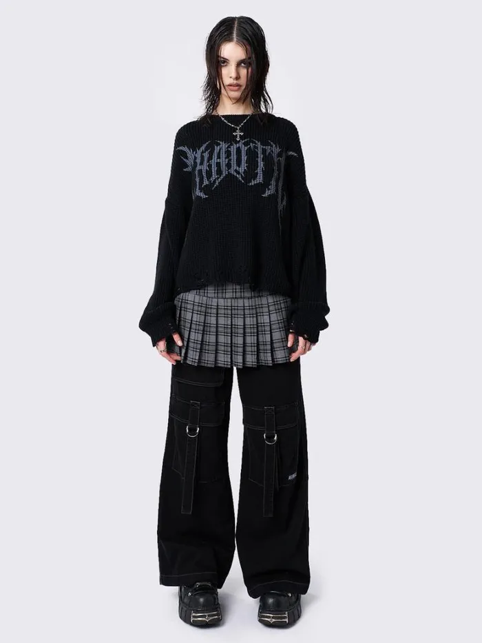 Clothing Minga London Sweaters Chaotic Distressed Knit Jumper
