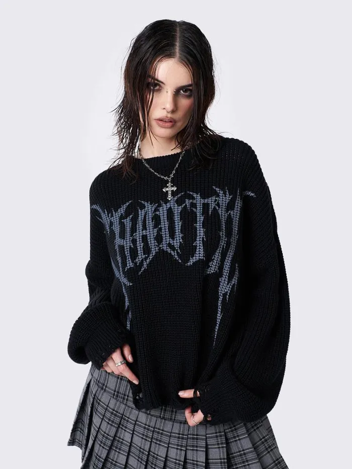 Clothing Minga London Sweaters Chaotic Distressed Knit Jumper