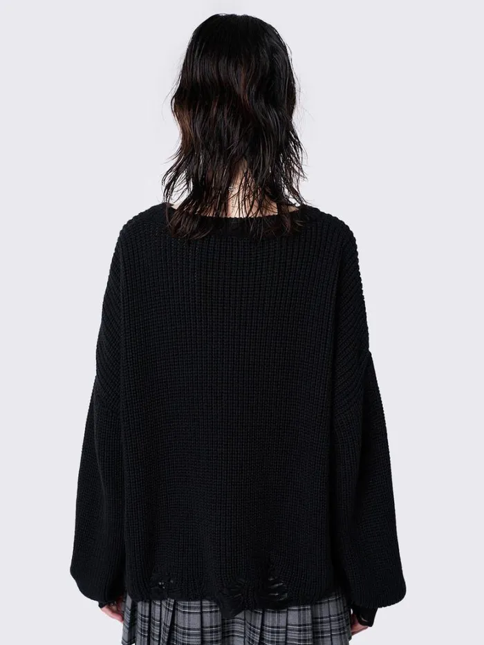 Clothing Minga London Sweaters Chaotic Distressed Knit Jumper