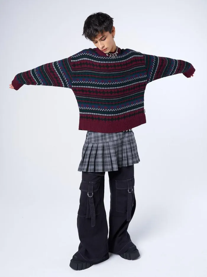 Clothing Minga London Sweaters Grandpa Jacquard Knit Jumper