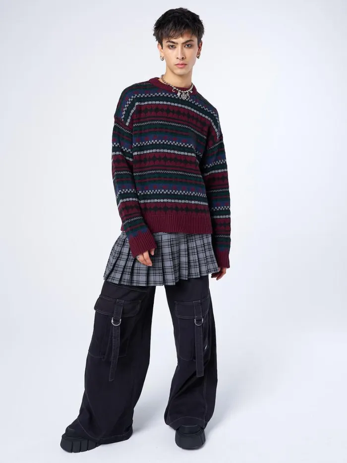 Clothing Minga London Sweaters Grandpa Jacquard Knit Jumper