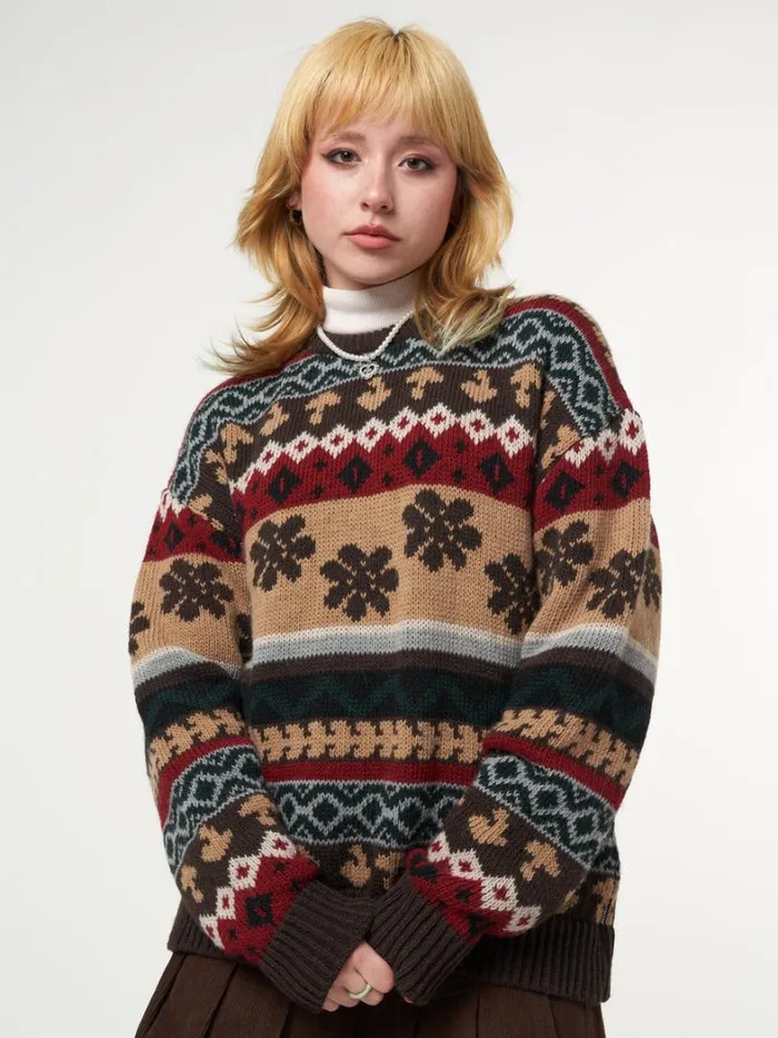 Clothing Minga London Sweaters Granny Jacquard Knit Jumper
