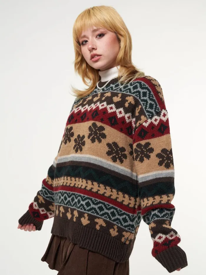 Clothing Minga London Sweaters Granny Jacquard Knit Jumper
