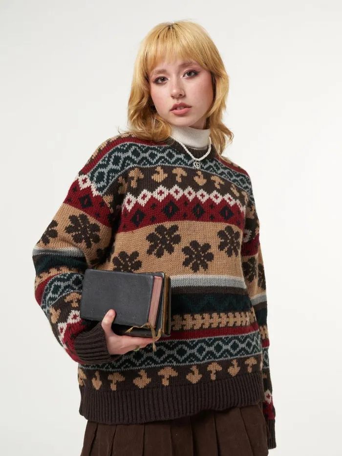 Clothing Minga London Sweaters Granny Jacquard Knit Jumper