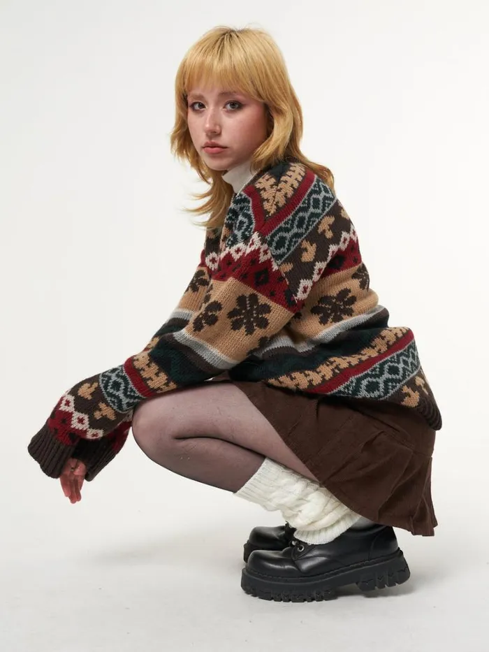 Clothing Minga London Sweaters Granny Jacquard Knit Jumper