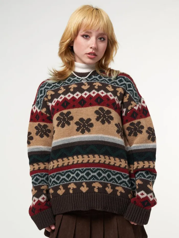 Clothing Minga London Sweaters Granny Jacquard Knit Jumper