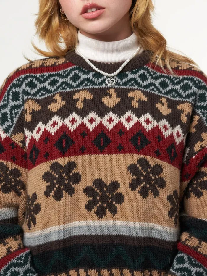 Clothing Minga London Sweaters Granny Jacquard Knit Jumper