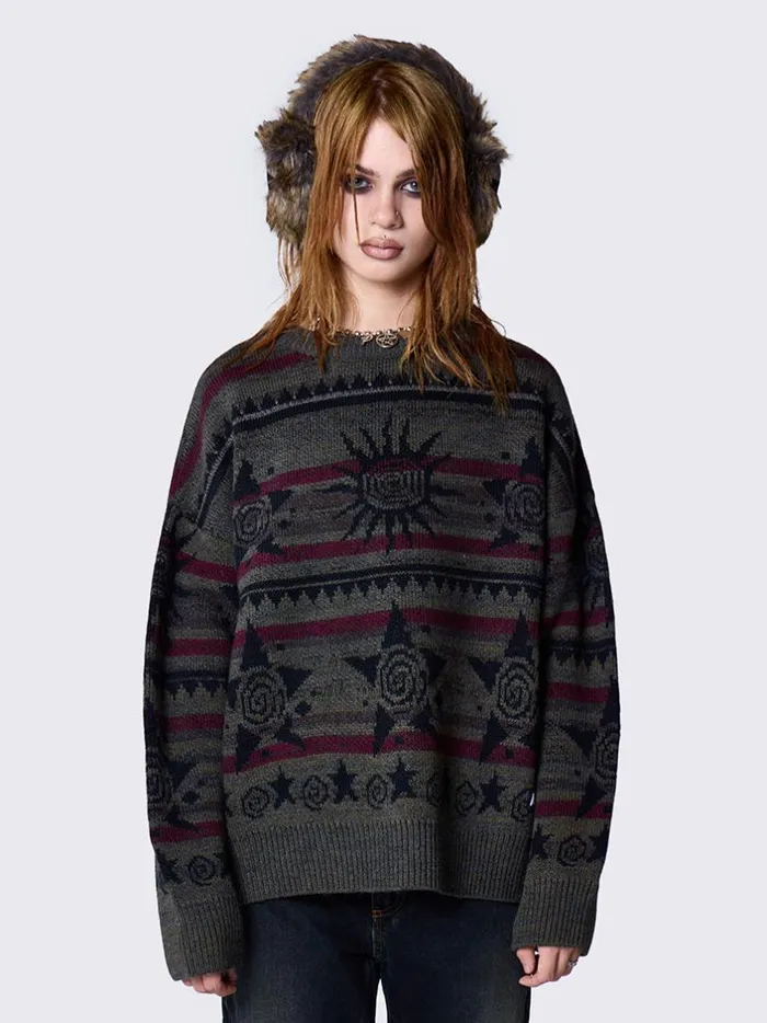Clothing Minga London Sweaters Sun and Stars Striped Knit Sweater