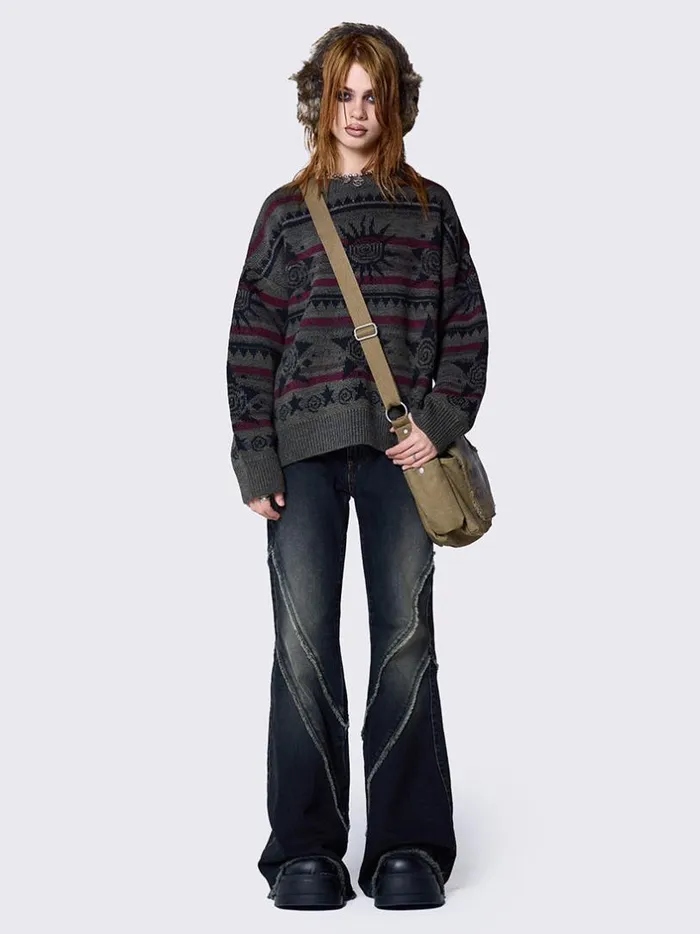 Clothing Minga London Sweaters Sun and Stars Striped Knit Sweater