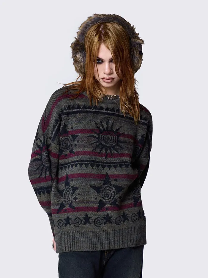 Clothing Minga London Sweaters Sun and Stars Striped Knit Sweater