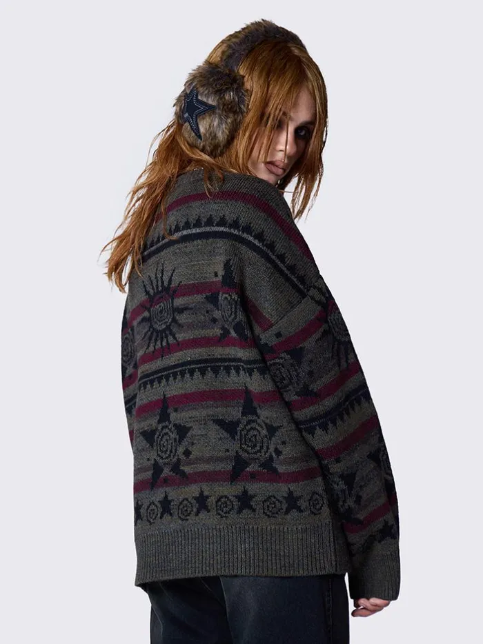 Clothing Minga London Sweaters Sun and Stars Striped Knit Sweater