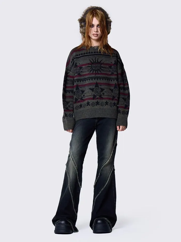 Clothing Minga London Sweaters Sun and Stars Striped Knit Sweater