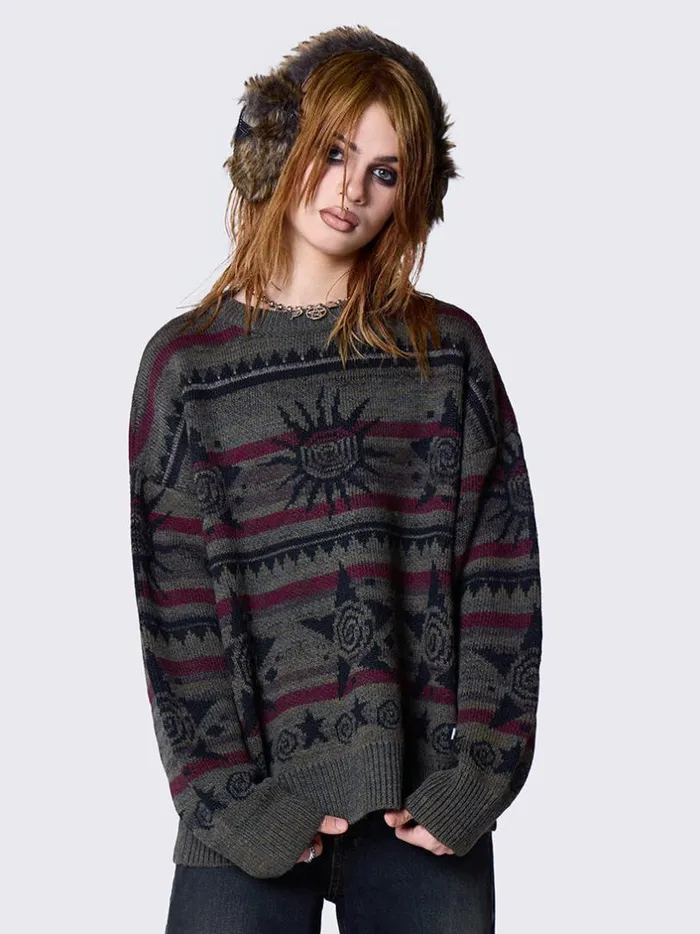 Clothing Minga London Sweaters Sun and Stars Striped Knit Sweater