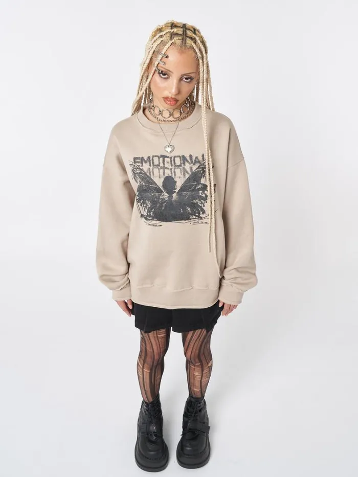 Clothing Minga London Sweatshirts Emotional Fairy Beige Sweatshirt