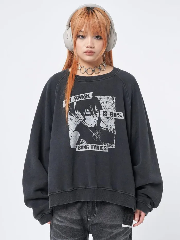 Clothing Minga London Sweatshirts My Brain Is 80 Song Lyrics Sweatshirt