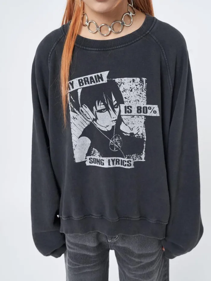 Clothing Minga London Sweatshirts My Brain Is 80 Song Lyrics Sweatshirt