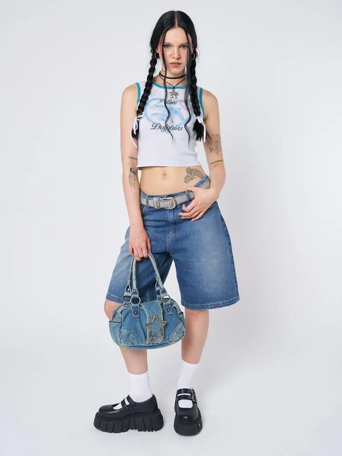 Clothing Minga London Tank Tops I Love Dolphins Print Vest Top
