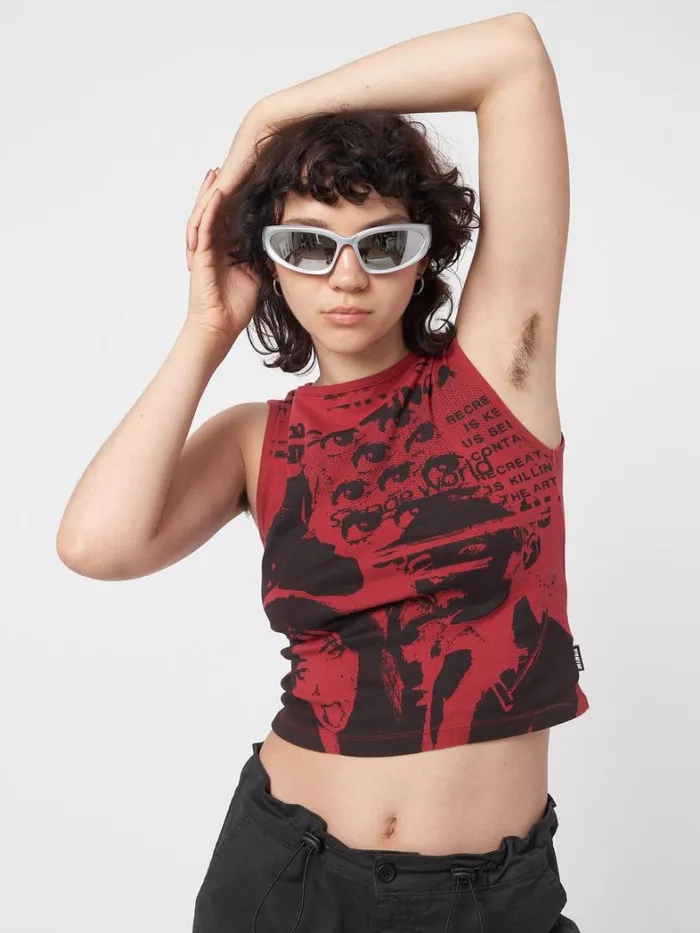 Clothing Minga London Tank Tops Power Red Graphic Vest Top