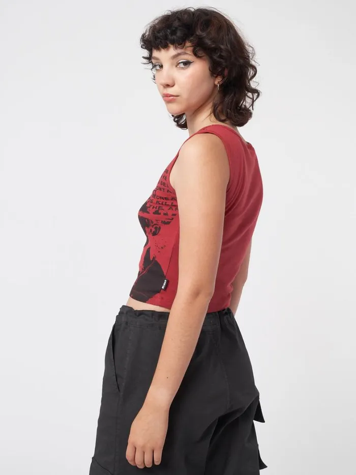 Clothing Minga London Tank Tops Power Red Graphic Vest Top