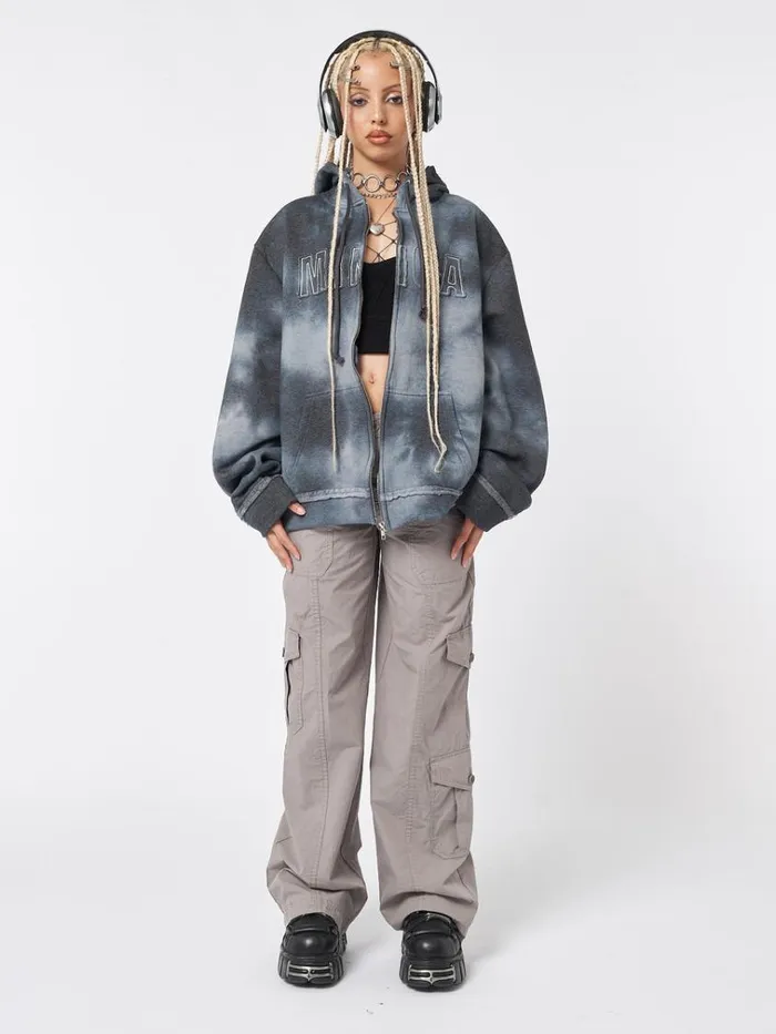 Clothing Minga Tie Dye Oversized Zip Up Hoodie Minga London Jackets