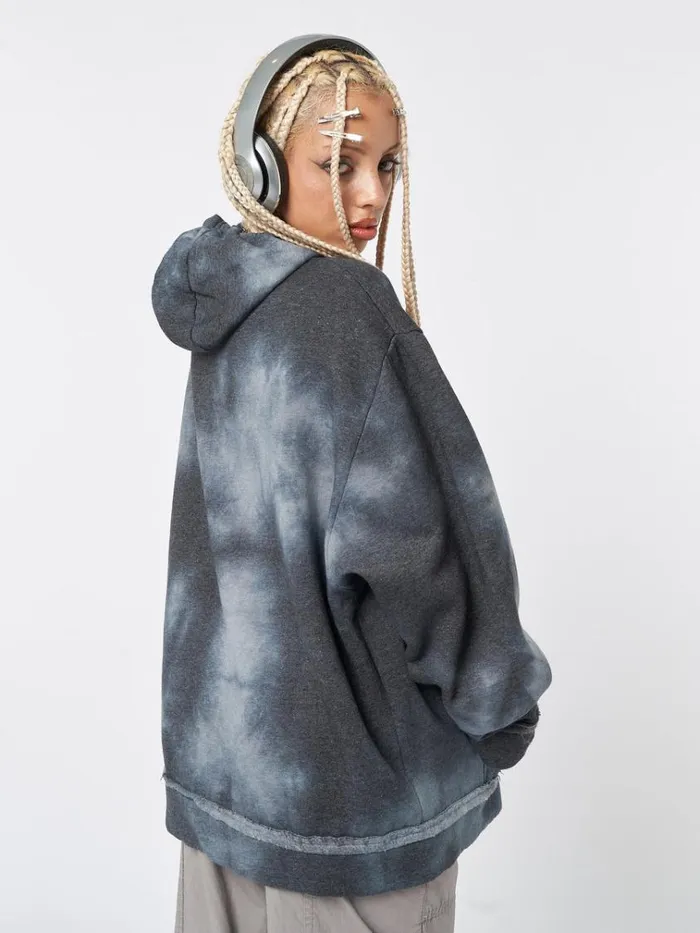 Clothing Minga Tie Dye Oversized Zip Up Hoodie Minga London Jackets