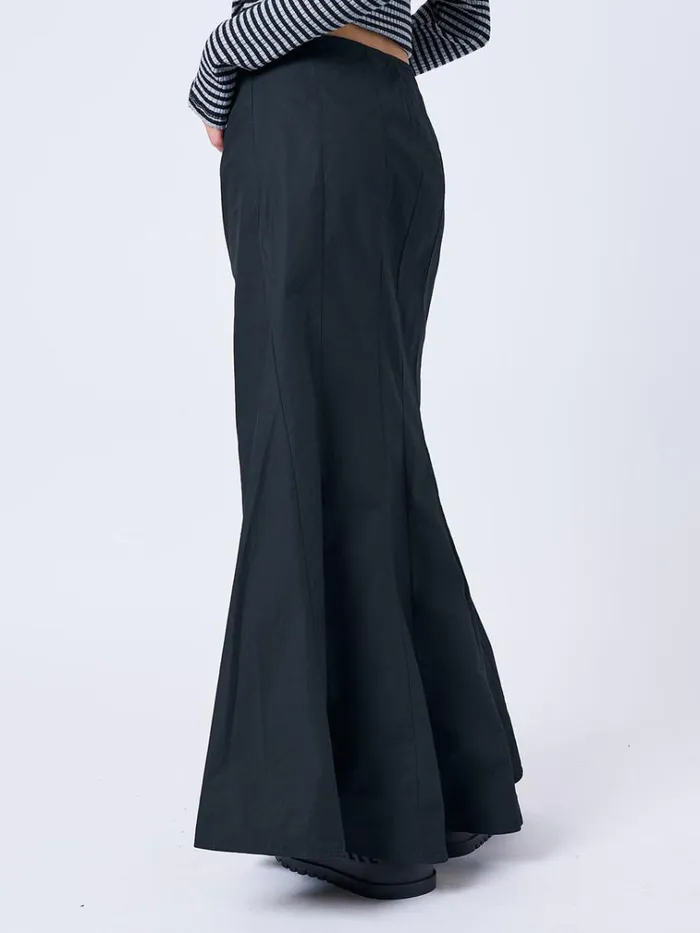 Clothing Morticia Black Ruched Maxi Skirt Minga London Skirts