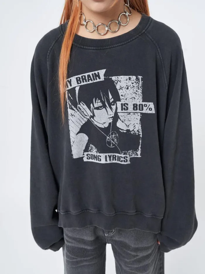 Clothing My Brain Is 80 Song Lyrics Sweatshirt Minga London Sweatshirts