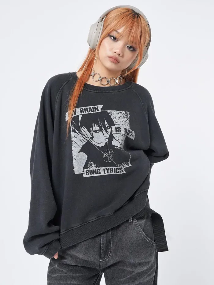 Clothing My Brain Is 80 Song Lyrics Sweatshirt Minga London Sweatshirts