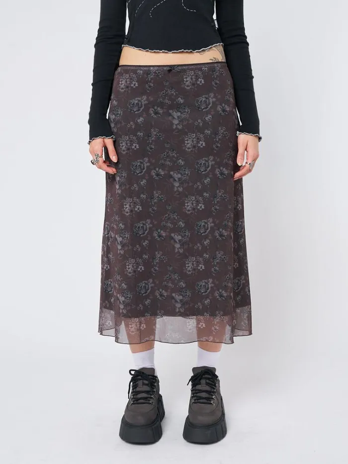 Clothing Pearl Floral Print Midi Skirt Minga London Skirts