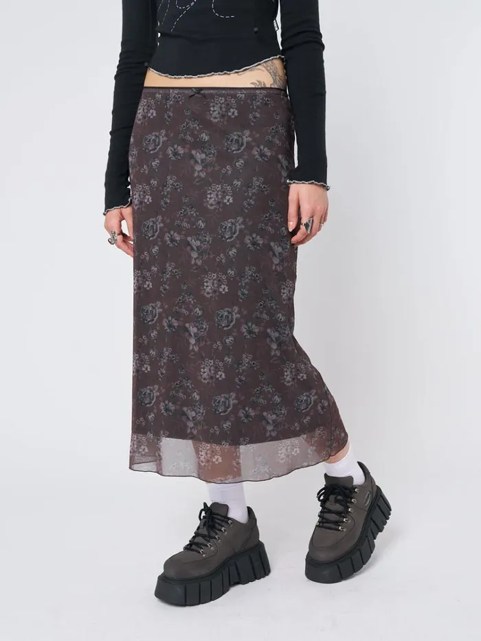 Clothing Pearl Floral Print Midi Skirt Minga London Skirts