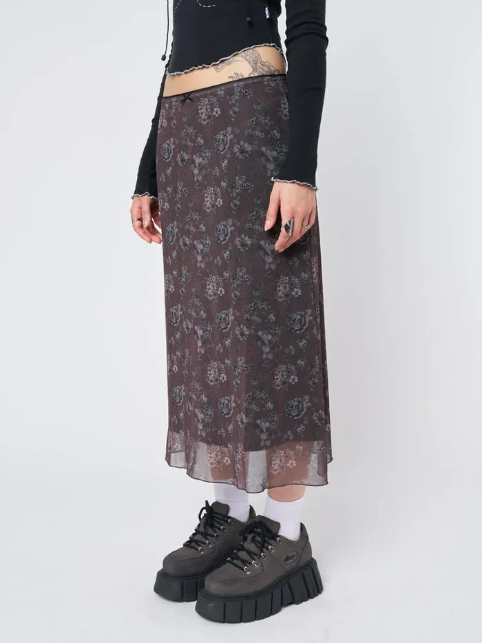 Clothing Pearl Floral Print Midi Skirt Minga London Skirts