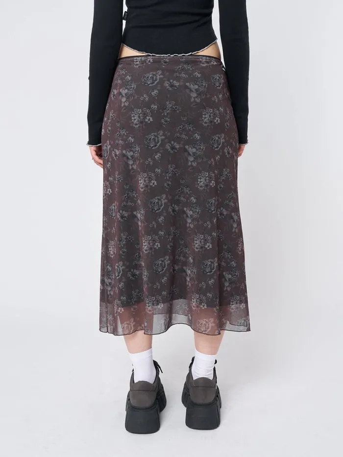 Clothing Pearl Floral Print Midi Skirt Minga London Skirts