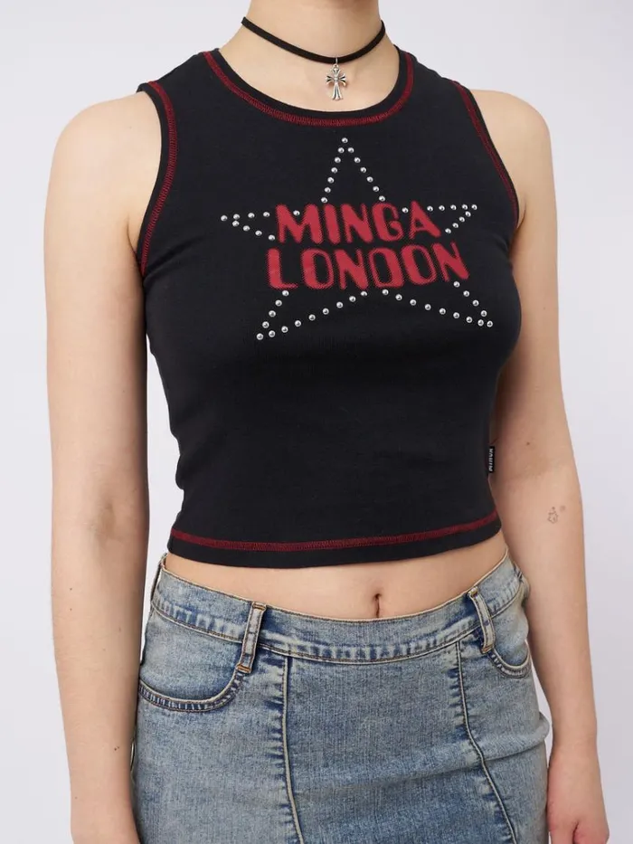 Clothing RockStar Girlfriend Vest Top Minga London Tank Tops
