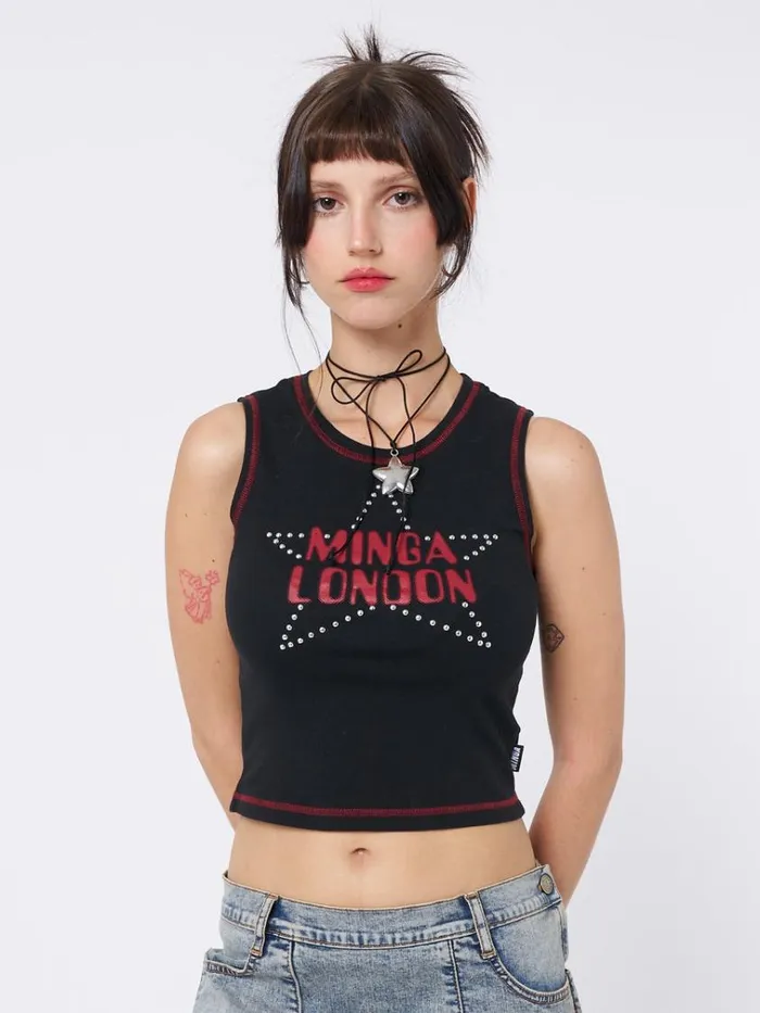 Clothing RockStar Girlfriend Vest Top Minga London Tank Tops