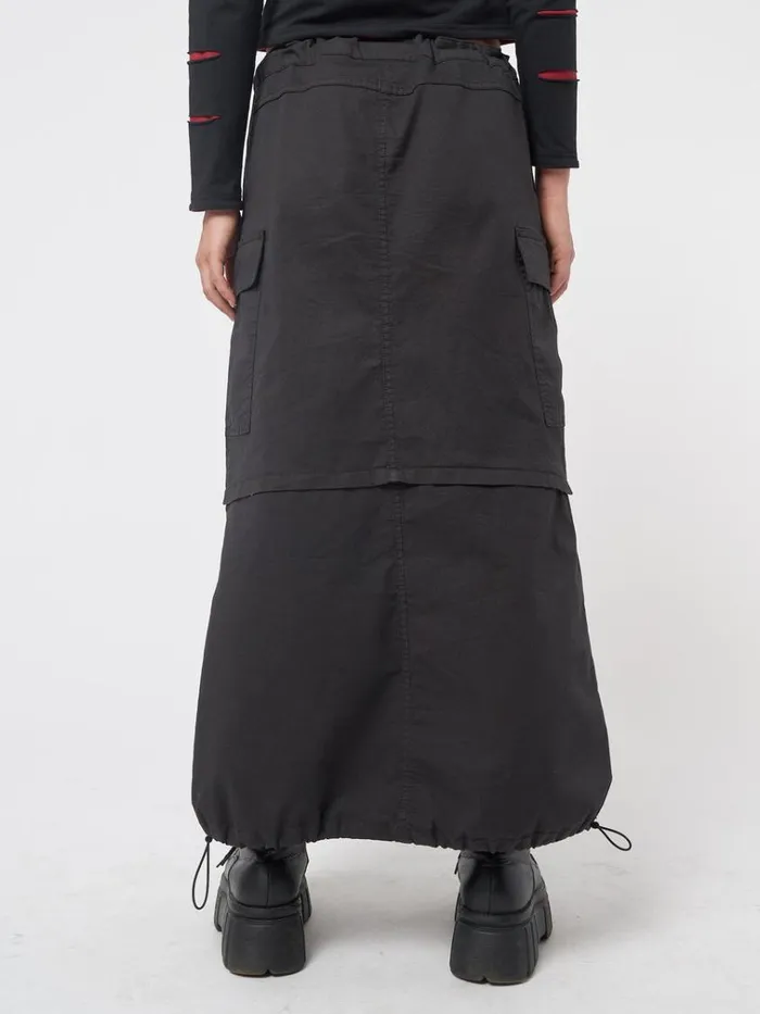 Clothing Ruby Black Maxi Tech Cargo Skirt Minga London Skirts