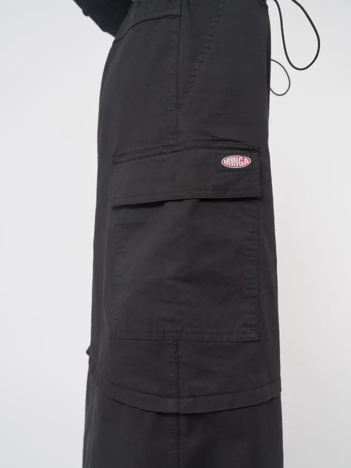 Clothing Ruby Black Maxi Tech Cargo Skirt Minga London Skirts