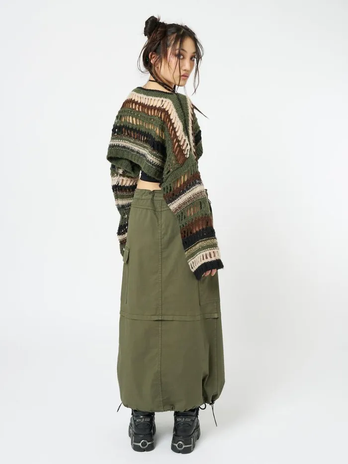Clothing Ruby Khaki Maxi Cargo Skirt Minga London Skirts