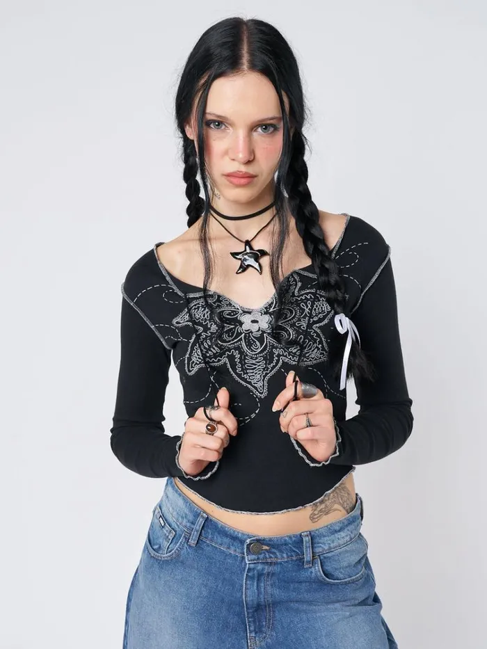 Clothing Sea Flower Long Sleeve Top Minga London Long Sleeve Tops