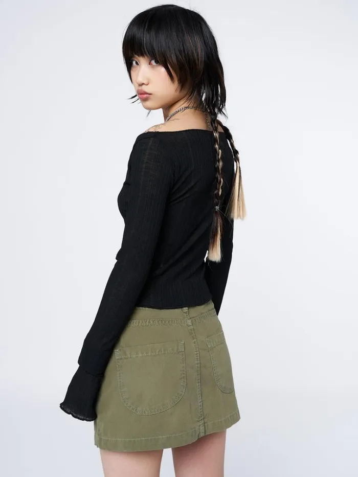 Clothing Shay Green Cargo Mini Skirt Minga London Skirts