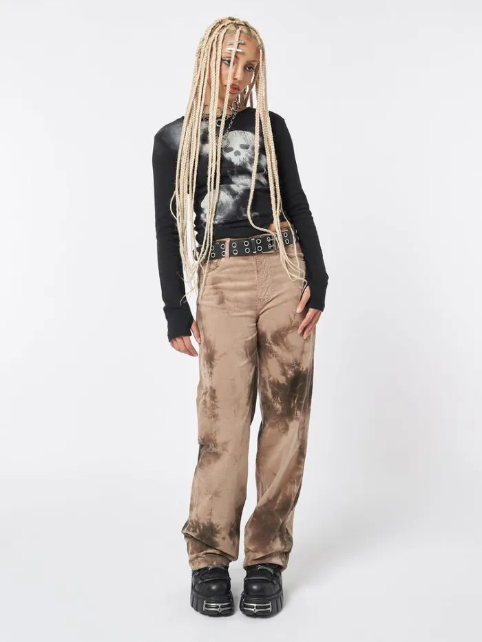 Clothing Skull Crusher Black Asymmetric Top Minga London Long Sleeve Tops