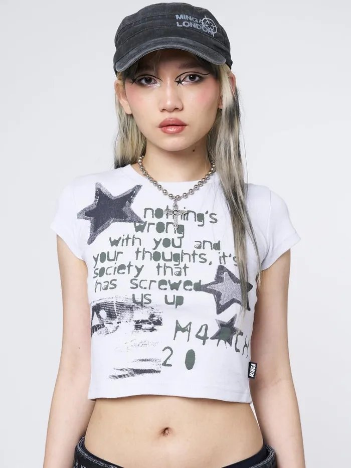 Clothing Society Star Graphic Baby Tee Minga London Graphic Tees