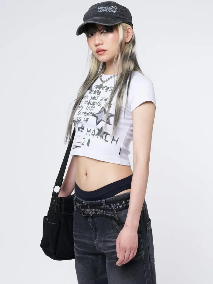 Clothing Society Star Graphic Baby Tee Minga London Graphic Tees