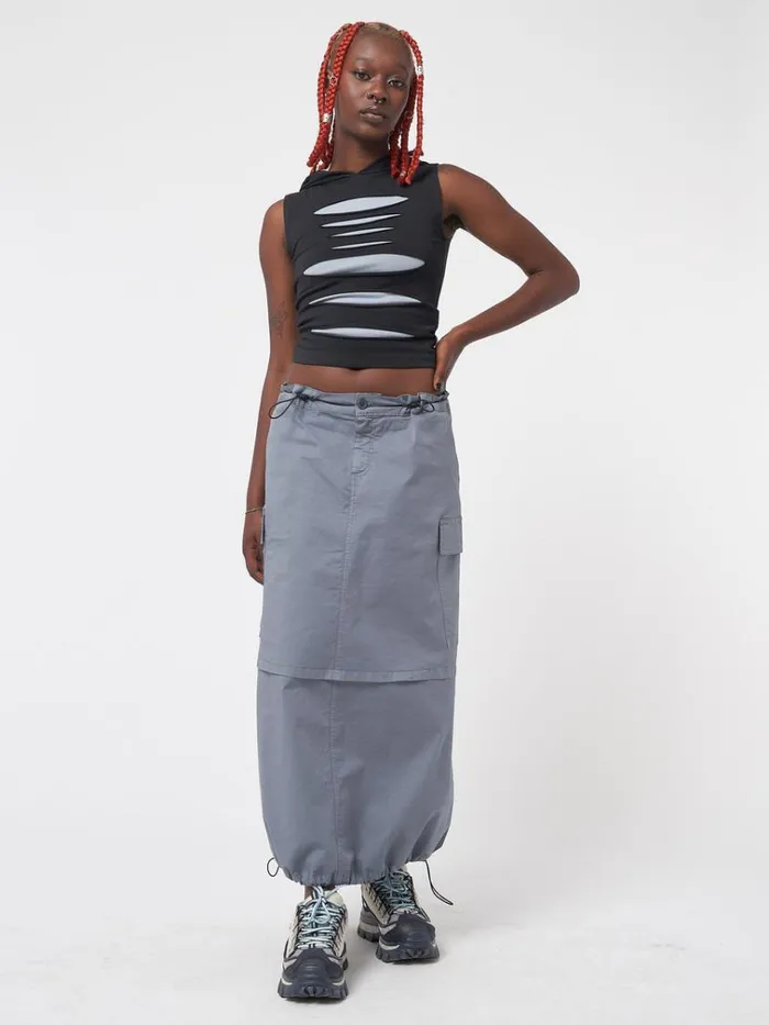 Clothing Stormy Slash Hooded Vest Top Minga London Tank Tops