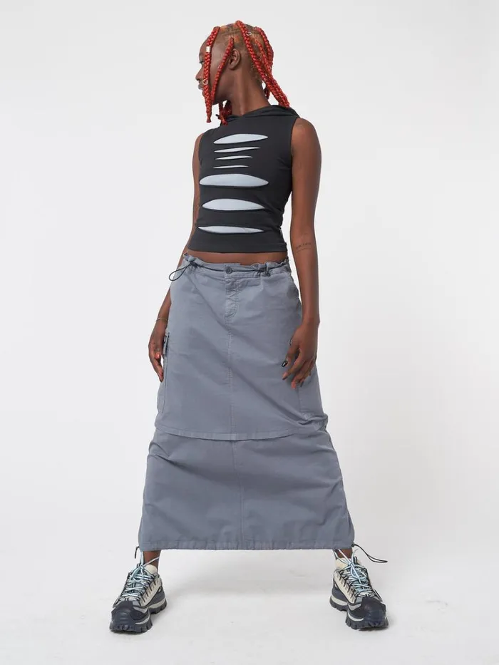 Clothing Stormy Slash Hooded Vest Top Minga London Tank Tops