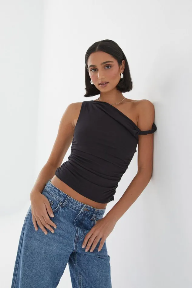 Clothing Supr Going Out Tops Bree Ruched Twist Top Black
