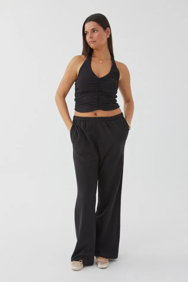 Clothing Supr Going Out Tops Rami Ruched Halter Top Black