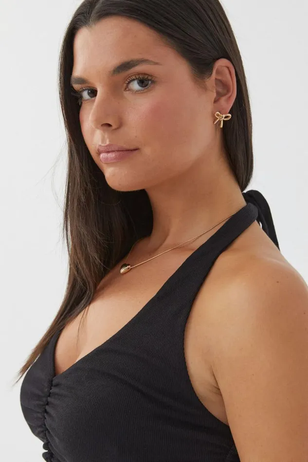 Clothing Supr Going Out Tops Rami Ruched Halter Top Black