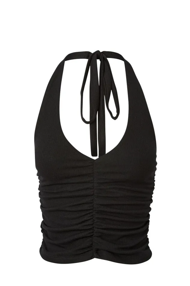 Clothing Supr Going Out Tops Rami Ruched Halter Top Black