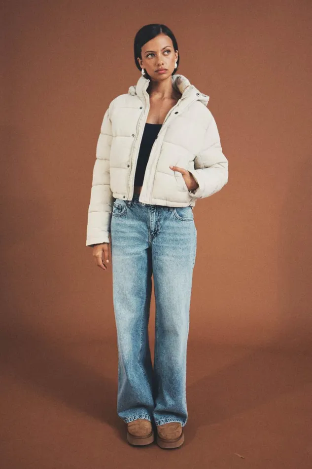 Clothing Supr Jackets and Puffers Recycled Puffer Jacket Beige Buff