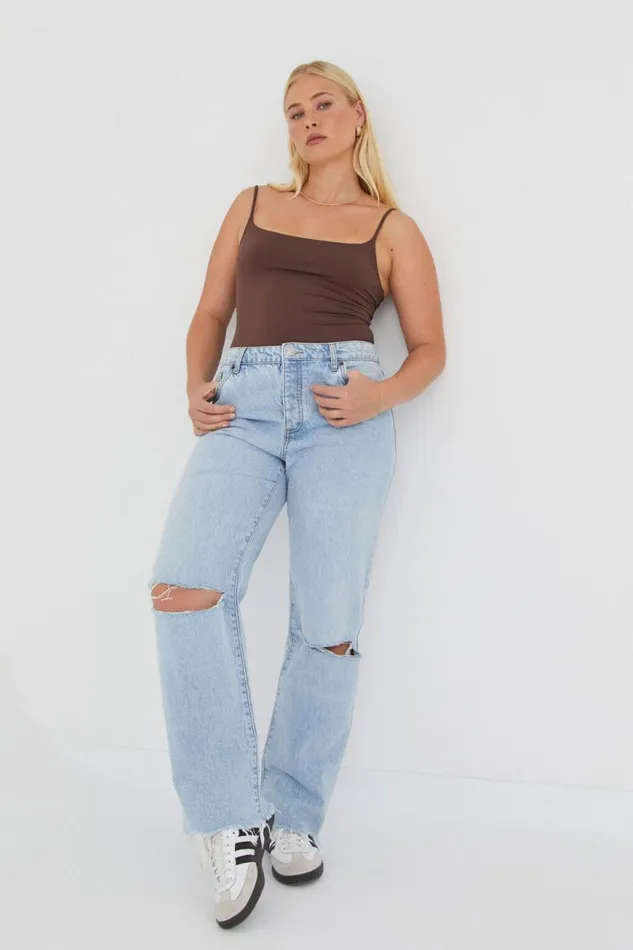 Clothing Supr Jeans Straight Leg Ripped Jean Hampton Blue Ripped